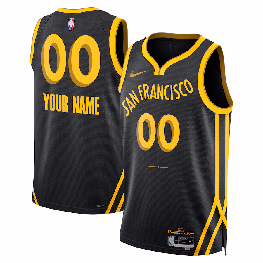 Unisex Golden State Warriors  Nike Black 2023/24 Custom Swingman Jersey - City Edition - U-jersey