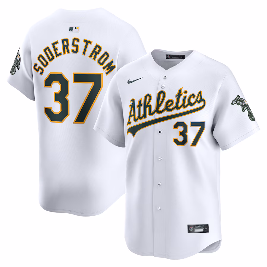 Men's Oakland Athletics Tyler Soderstrom Nike White Home Limited Player Jersey - U-jersey