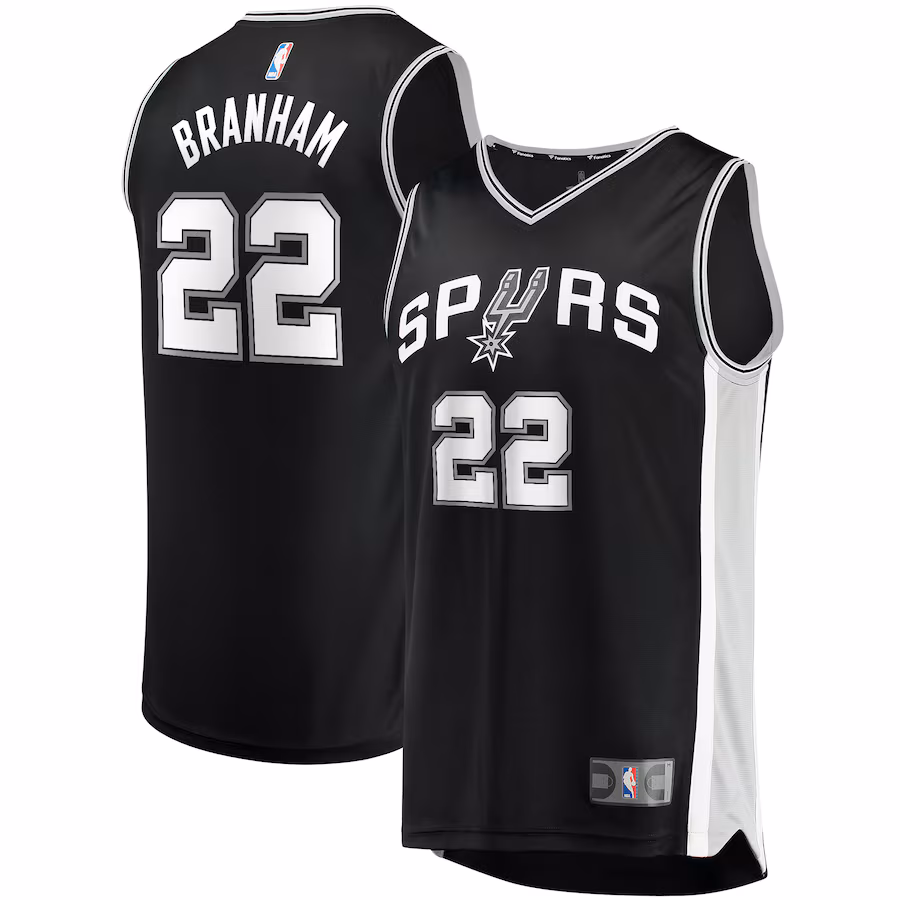 Men's San Antonio Spurs Malaki Branham Fanatics Black Fast Break Replica Player Jersey - Icon Edition - U-jersey
