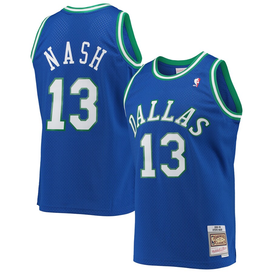 Men's Dallas Mavericks Steve Nash Mitchell & Ness Blue 1998/99 Hardwood Classics Swingman Jersey - U-jersey