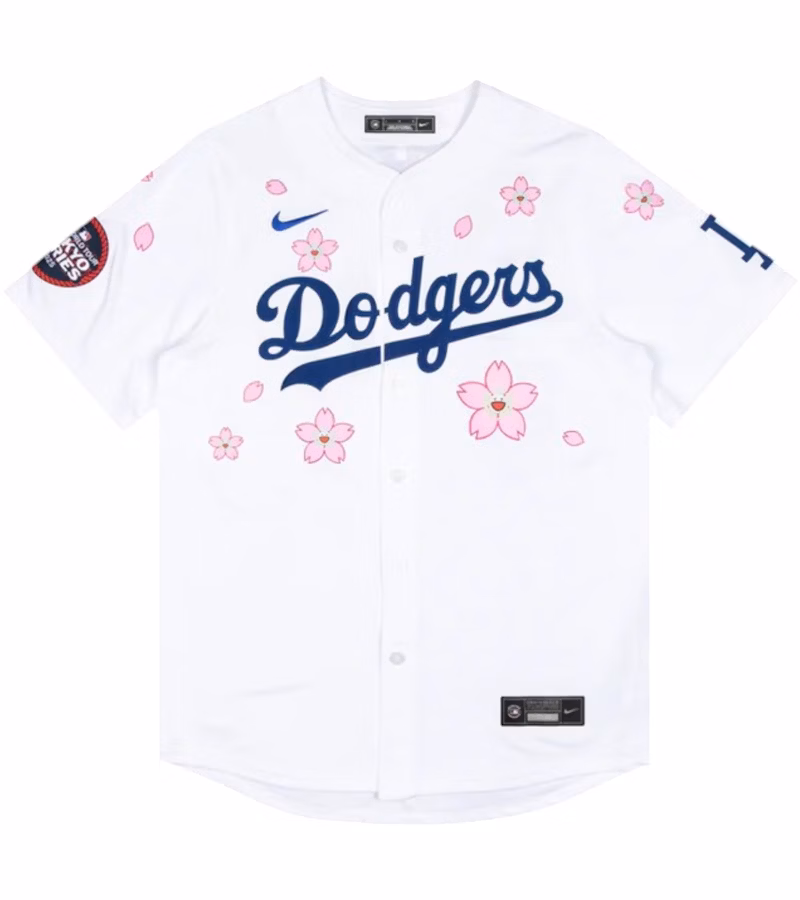 Nike x Takashi Murakami x MLB World Tour Tokyo Series 2025 Dodgers Tokyo Home Custom Jersey - U-jersey