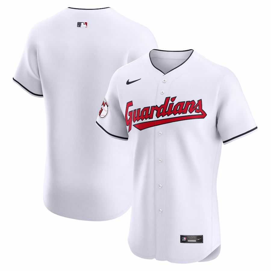 Men's Cleveland Guardians Nike White Home Elite Jersey - U-jersey