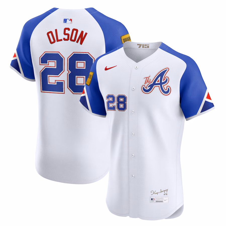 Men's Atlanta Braves Matt Olson Nike White City Connect Elite Jersey - U-jersey