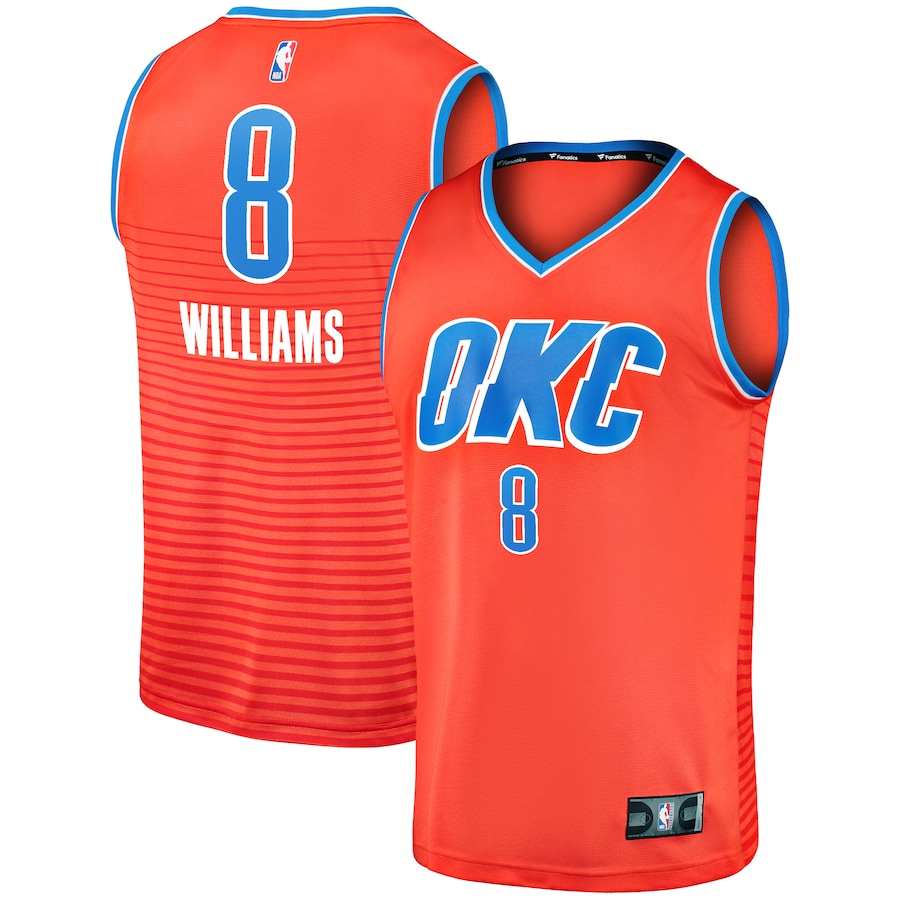 Men's Oklahoma City Thunder Jalen Williams Fanatics Orange Fast Break Replica Player Jersey - Statement Edition - U-jersey