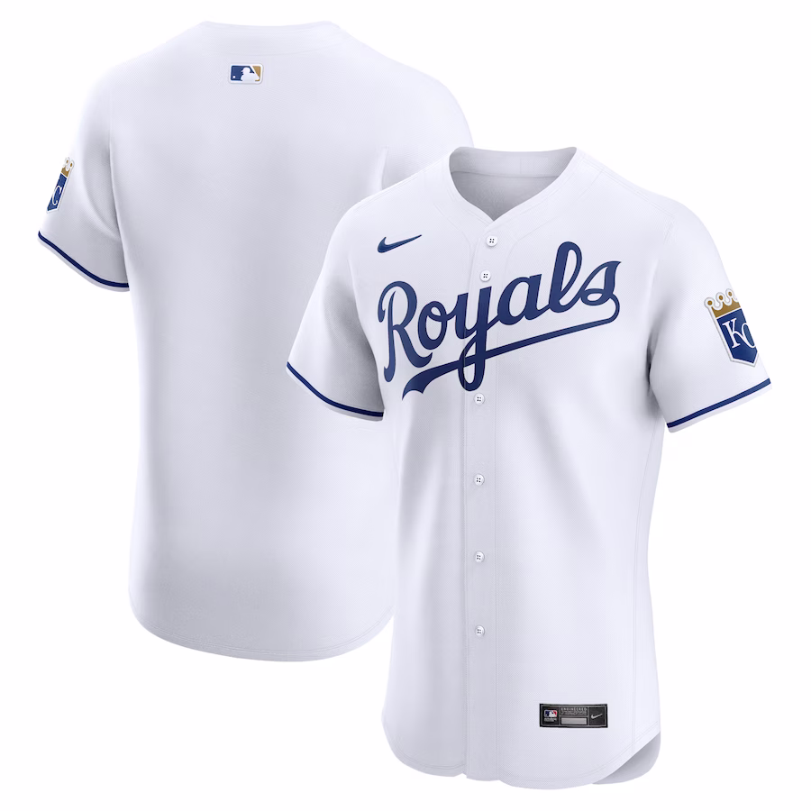 Men's Kansas City Royals Nike White Home Elite Jersey - U-jersey