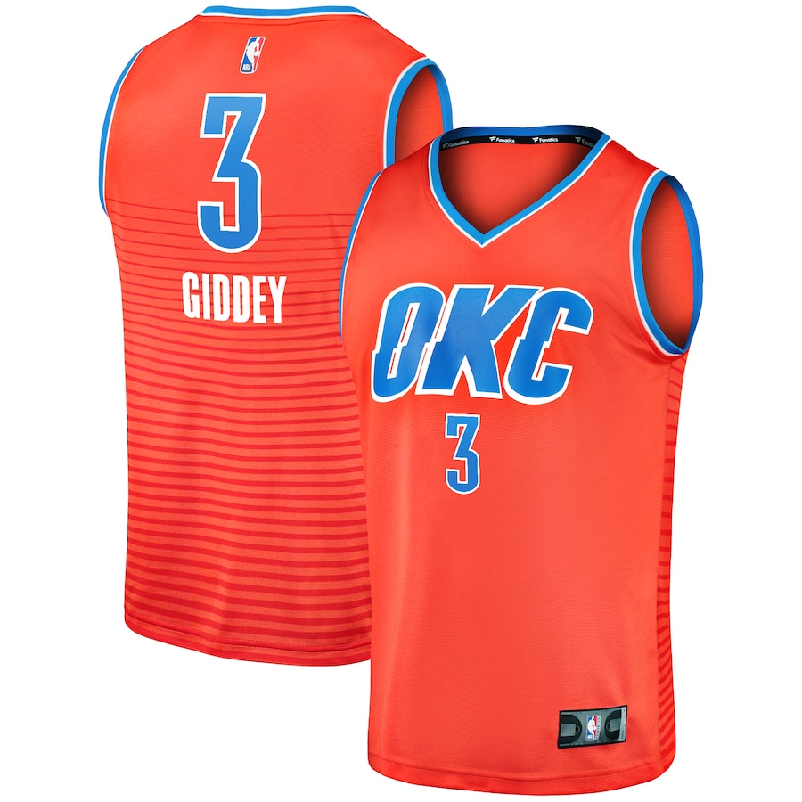 Men's Oklahoma City Thunder Josh Giddey Fanatics Orange Fast Break Replica Player Jersey - Statement Edition - U-jersey