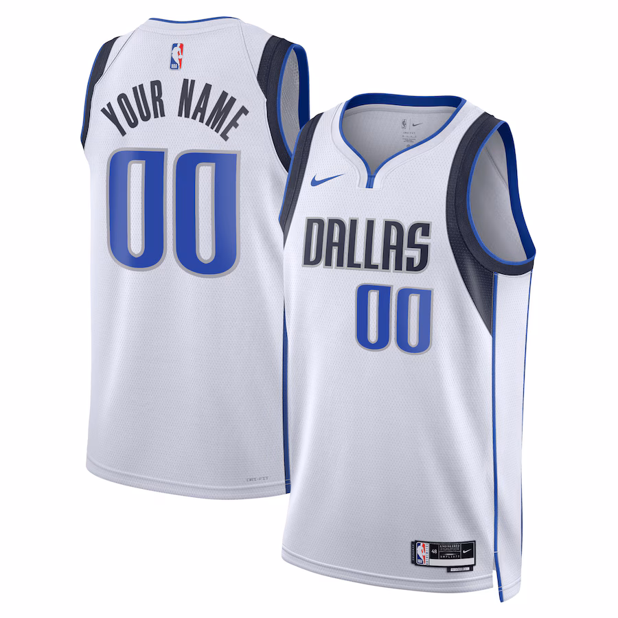 Unisex Dallas Mavericks Nike White Swingman Custom Jersey - Association Edition - U-jersey