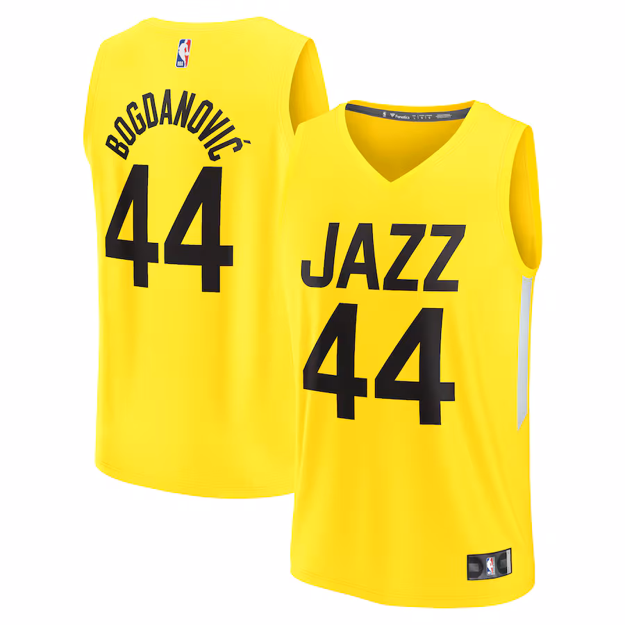 Men's Utah Jazz Bojan Bogdanovic Fanatics Yellow Fast Break Replica Jersey - Icon Edition - U-jersey