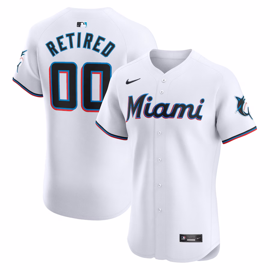 Men's Miami Marlins Nike White Home Elite Pick-A-Player Retired Roster Jersey - U-jersey