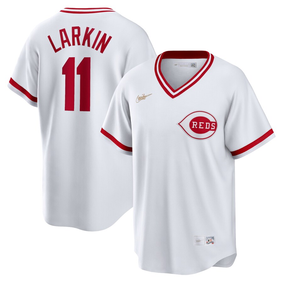 Men's Cincinnati Reds Barry Larkin Nike White Home Cooperstown Collection Player Jersey - U-jersey