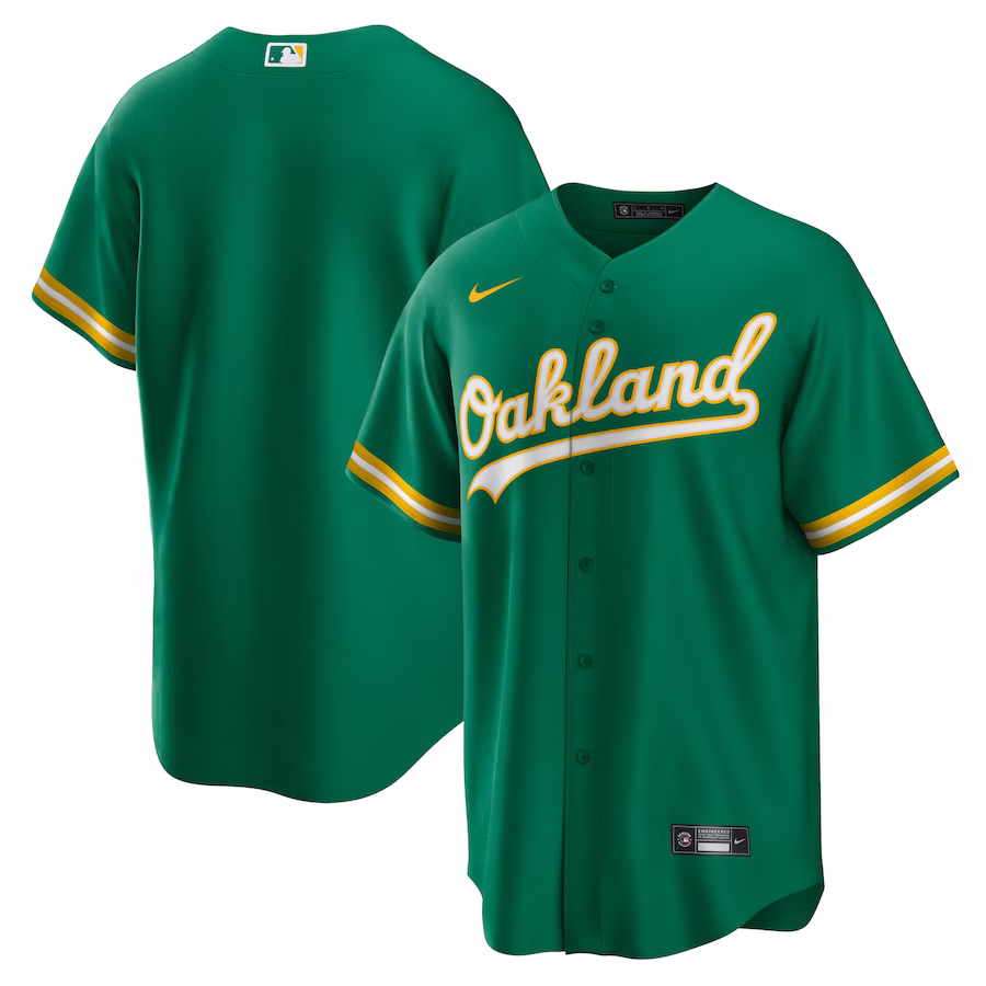 Men's Oakland Athletics Nike Green Alternate Replica Team Jersey - U-jersey
