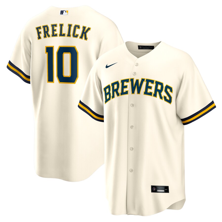 Men's Milwaukee Brewers Sal Frelick Nike Cream Home Replica Player Jersey - U-jersey