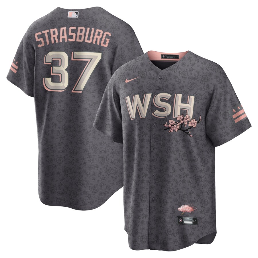 Men's Washington Nationals Stephen Strasburg Nike Charcoal City Connect Replica Player Jersey - U-jersey