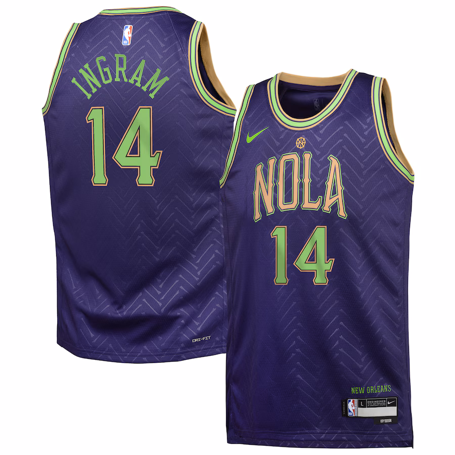 Youth New Orleans Pelicans Brandon Ingram Nike Purple 2024/25 Swingman Player Jersey - City Edition - U-jersey
