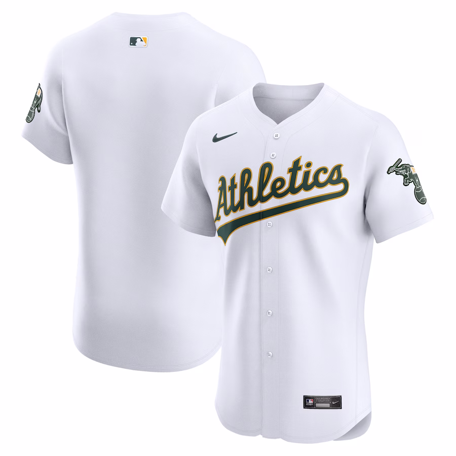 Men's Oakland Athletics Nike White Home Elite Jersey - U-jersey