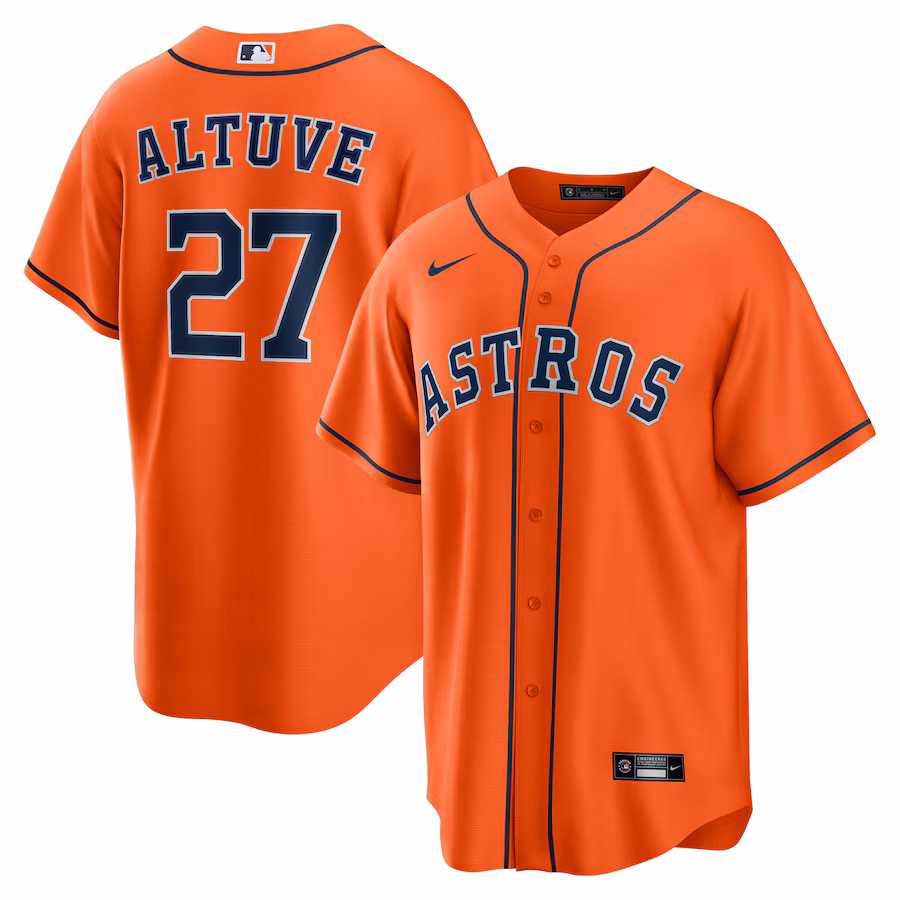 Men's Houston Astros Jose Altuve Nike Orange Alternate Replica Player Name Jersey - U-jersey