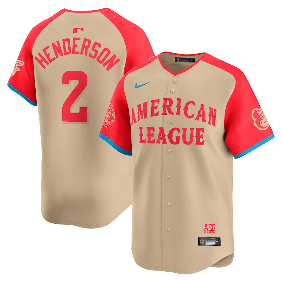 Men's American League Gunnar Henderson Nike Cream 2024 MLB All-Star Game Limited Player Jersey - U-jersey
