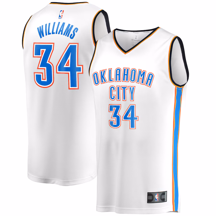 Men's Oklahoma City Thunder Kenrich Williams Fanatics White Fast Break Player Jersey - Association Edition - U-jersey