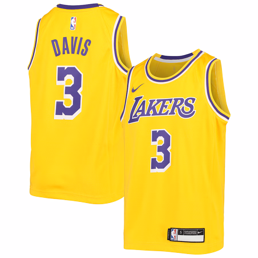 Youth Los Angeles Lakers Anthony Davis Nike Gold Swingman Jersey - Icon Edition - U-jersey