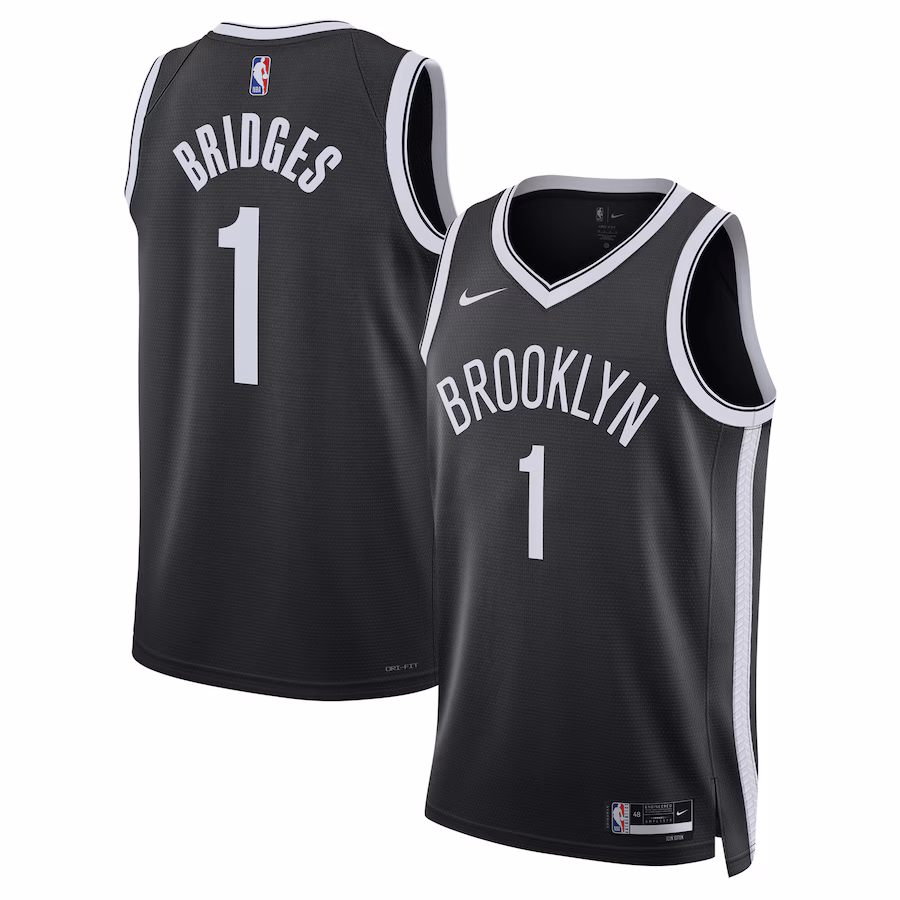 Unisex Brooklyn Nets Mikal Bridges Nike Black Swingman Jersey - Icon Edition - U-jersey
