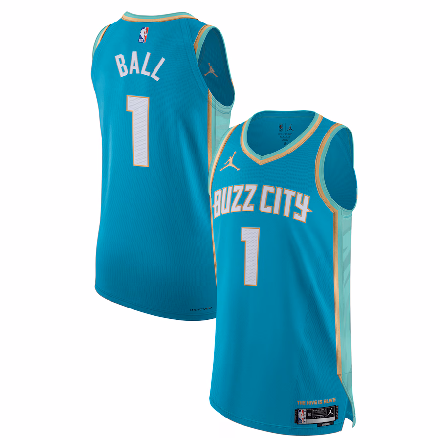 Men's Charlotte Hornets LaMelo Ball Jordan Brand Teal  Authentic Jersey - City Edition - U-jersey
