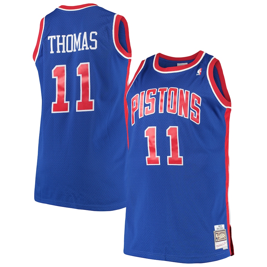 Men's Detroit Pistons Isaiah Thomas Mitchell & Ness Royal 1988/89 Big & Tall Hardwood Classics Swingman Jersey - U-jersey