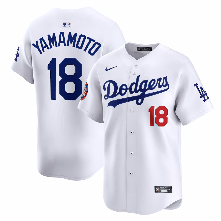 Men's Los Angeles Dodgers Yoshinobu Yamamoto Nike White 2025 MLB World Tour: Tokyo Series Home Limited Player Jersey - U-jersey