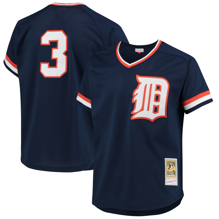 Men's Detroit Tigers Alan Trammell Mitchell & Ness Navy 1984 Authentic Copperstown Collection Mesh Batting Practice Jersey - U-jersey