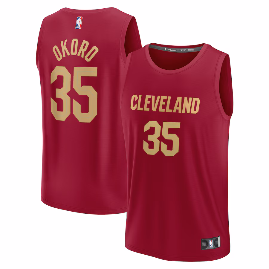 Men's Cleveland Cavaliers Isaac Okoro Fanatics Wine Fast Break Replica Jersey - Icon Edition - U-jersey