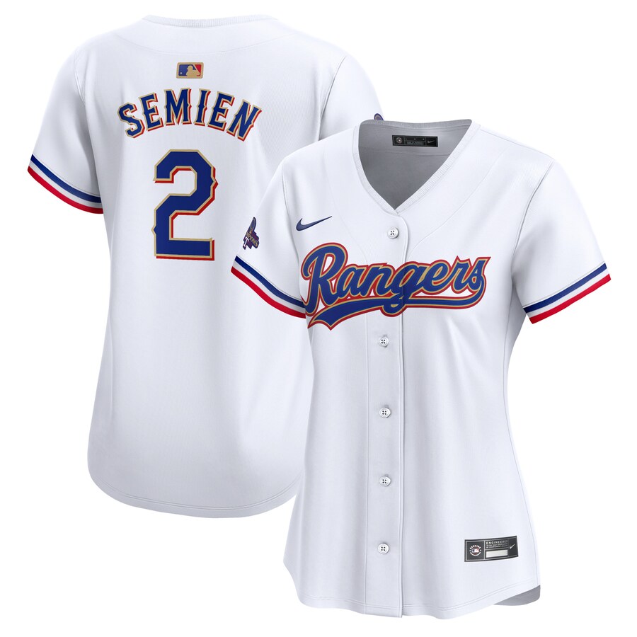 Women's Texas Rangers Marcus Semien Nike White 2024 Gold Collection Limited Player Jersey - U-jersey