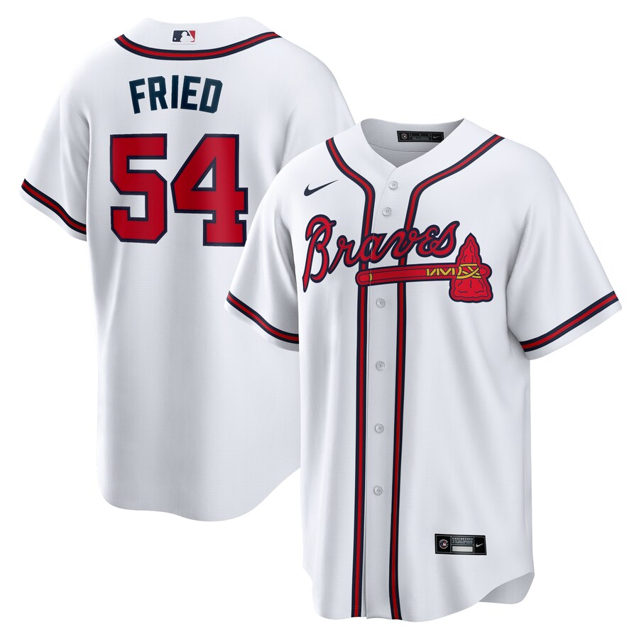 Men's Atlanta Braves Max Fried Nike White Home Replica Player Jersey - U-jersey