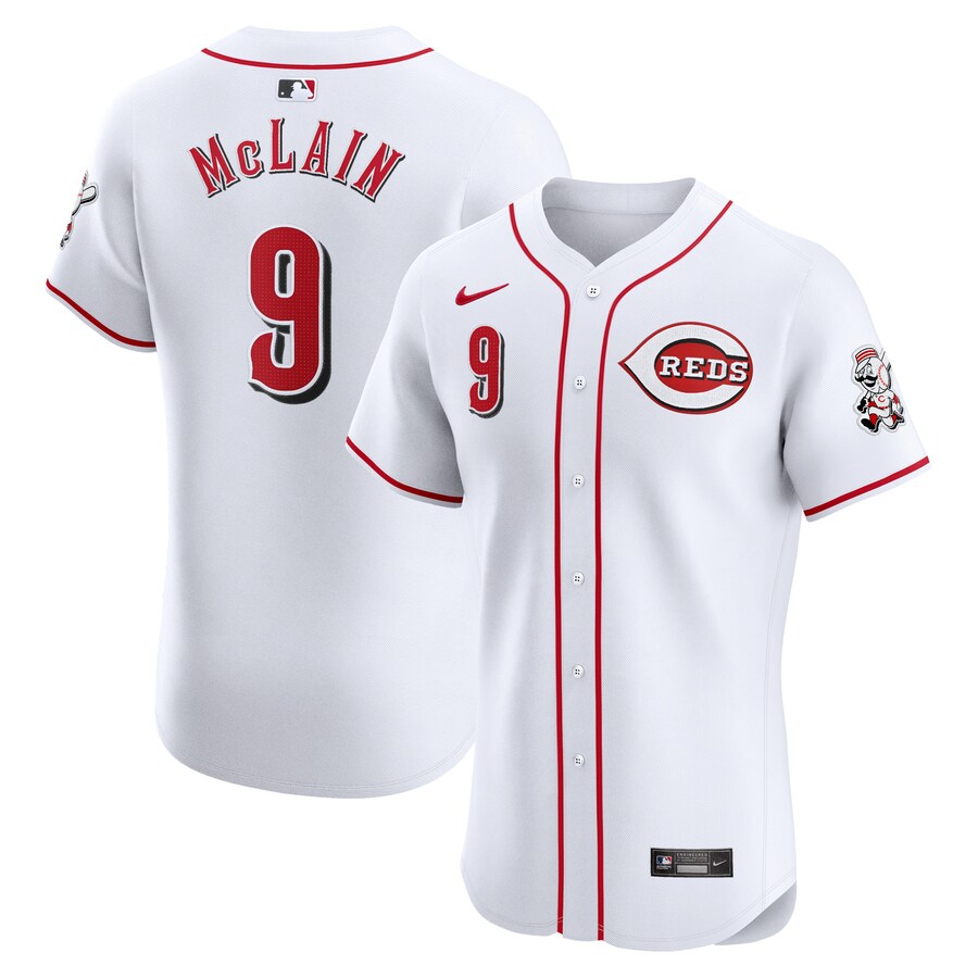 Men's Cincinnati Reds Matt McLain Nike White Home Elite Player Jersey - U-jersey