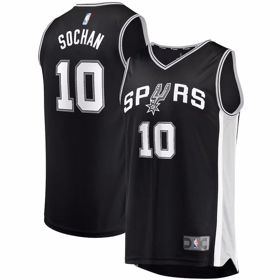 Youth San Antonio Spurs Jeremy Sochan Fanatics Black 2022 NBA Draft First Round Pick Fast Break Replica Jersey - Icon Edition - U-jersey