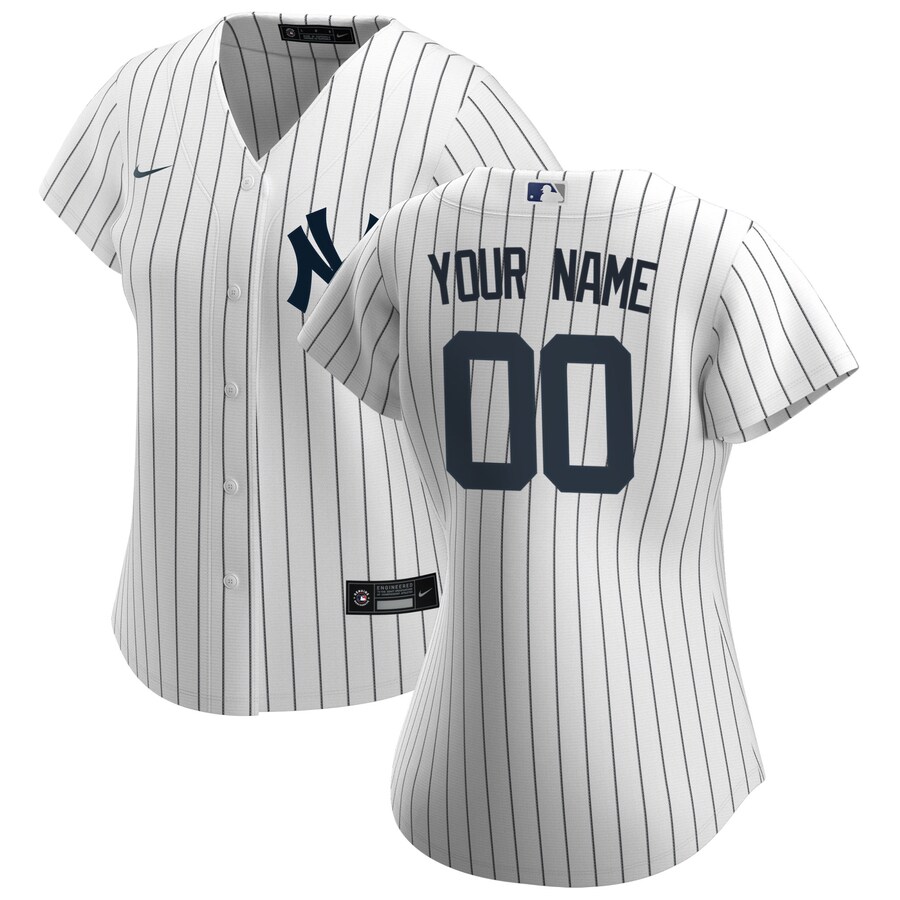 Women's New York Yankees Nike White Home Replica Custom Jersey - U-jersey