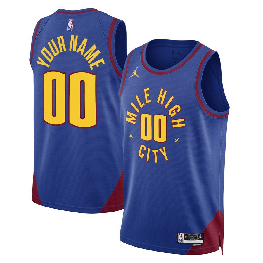 Unisex Denver Nuggets Jordan Brand Blue 2022/23 Swingman Custom Jersey - Statement Edition - U-jersey