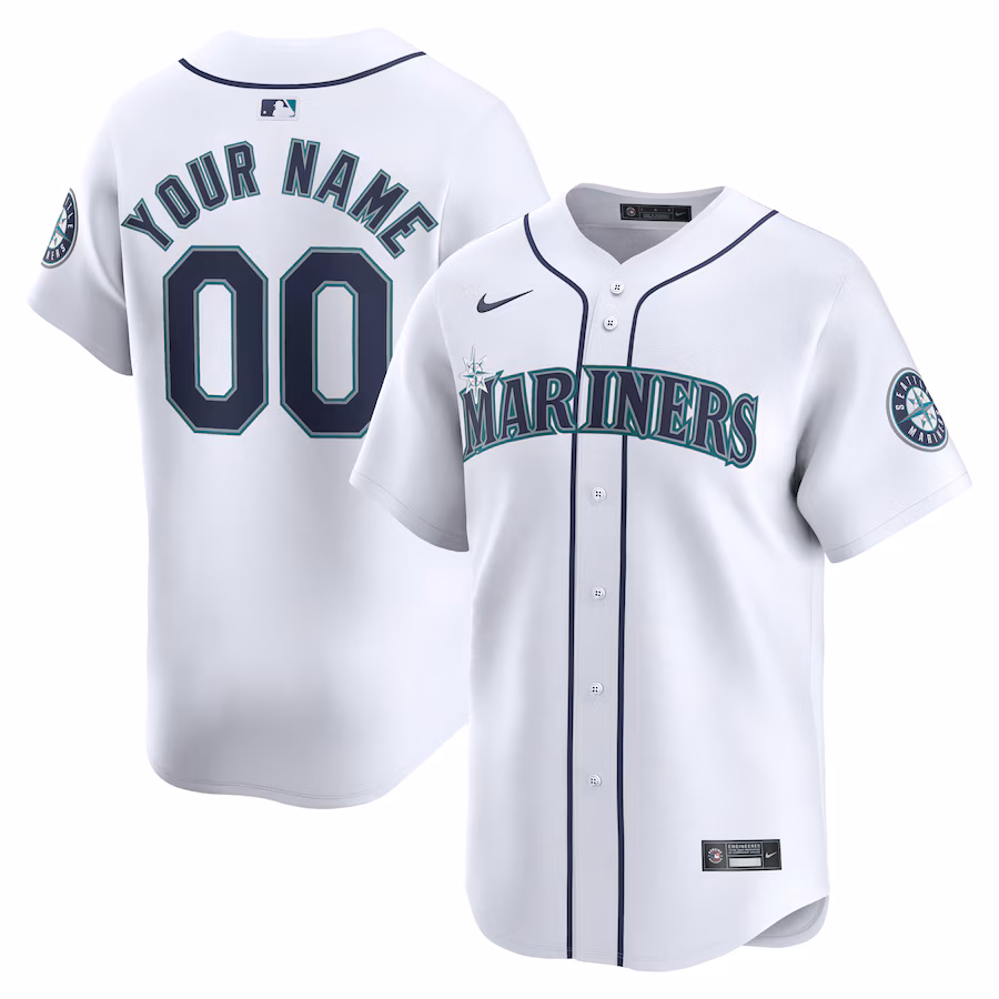Youth Seattle Mariners Nike White Home Limited Custom Jersey - U-jersey