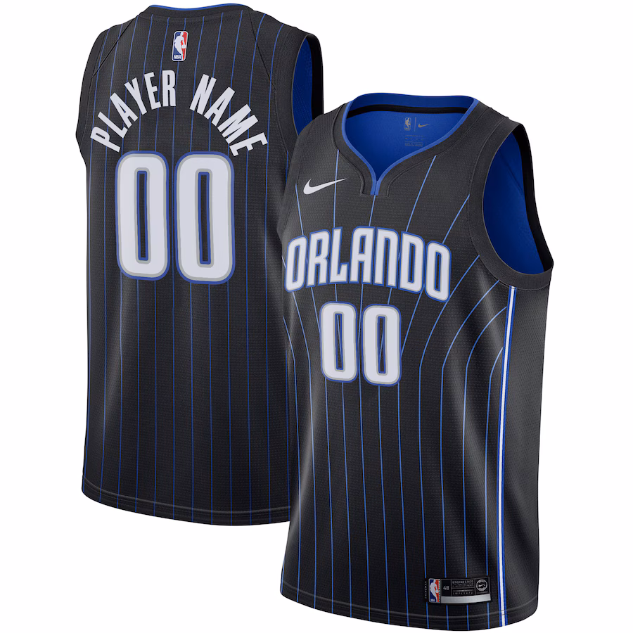 Men's Orlando Magic Nike Black 2020/21 Swingman Custom Jersey - Icon Edition - U-jersey
