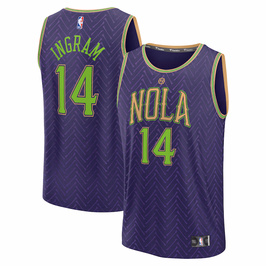 Men's New Orleans Pelicans Brandon Ingram Fanatics Purple 2024/25 Fast Break Player Jersey - City Edition - U-jersey