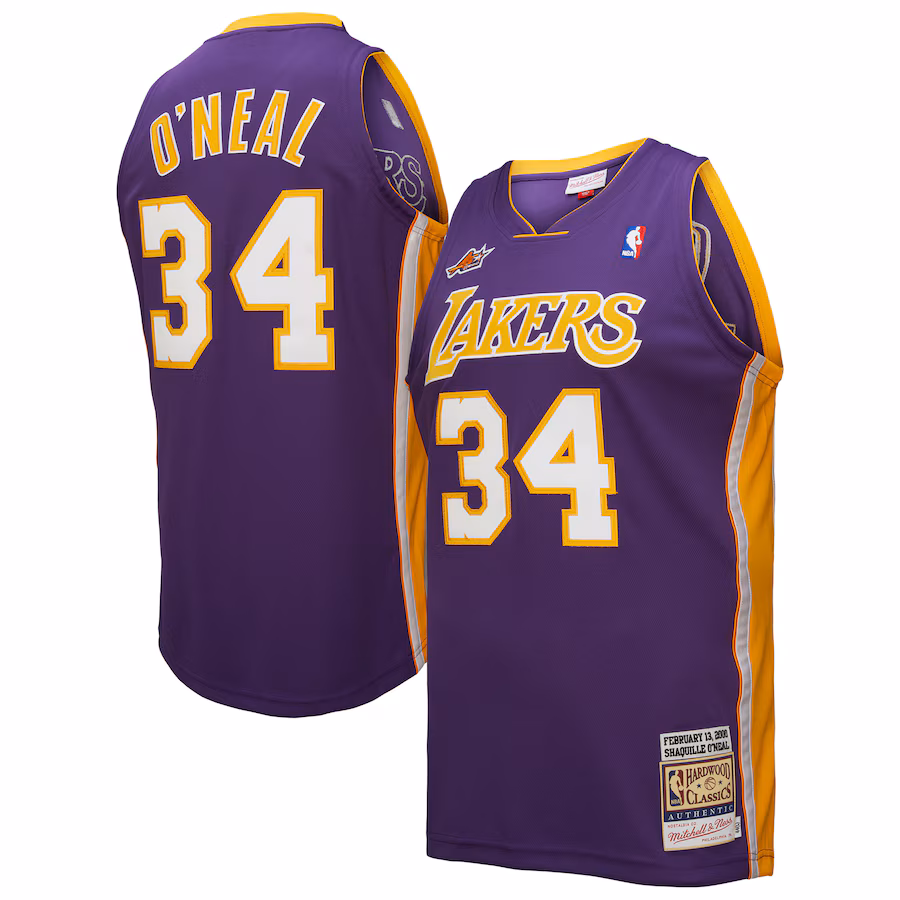 Men's Los Angeles Lakers Shaquille O'Neal Mitchell & Ness Purple 2000 NBA All-Star Game Authentic Jersey - U-jersey
