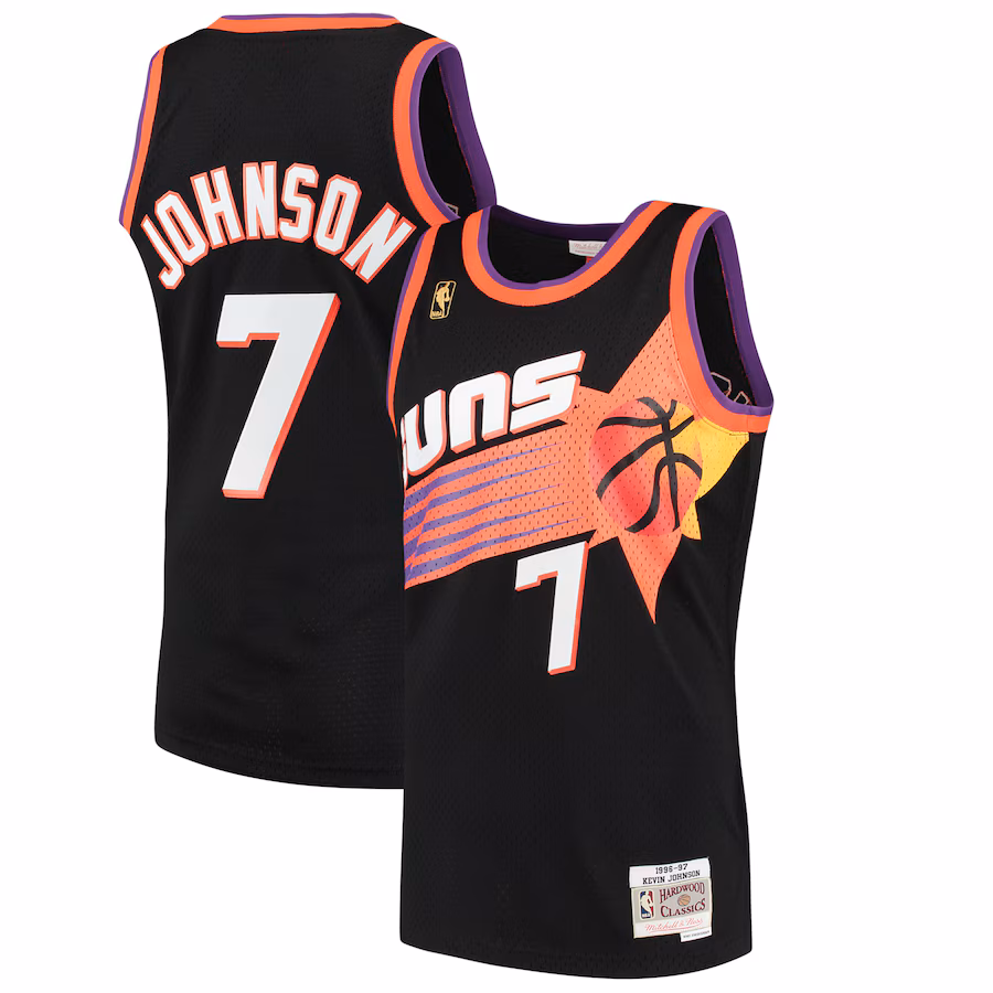 Men's Phoenix Suns Kevin Johnson Mitchell & Ness Black 1996/97 Hardwood Classics Swingman Jersey - U-jersey