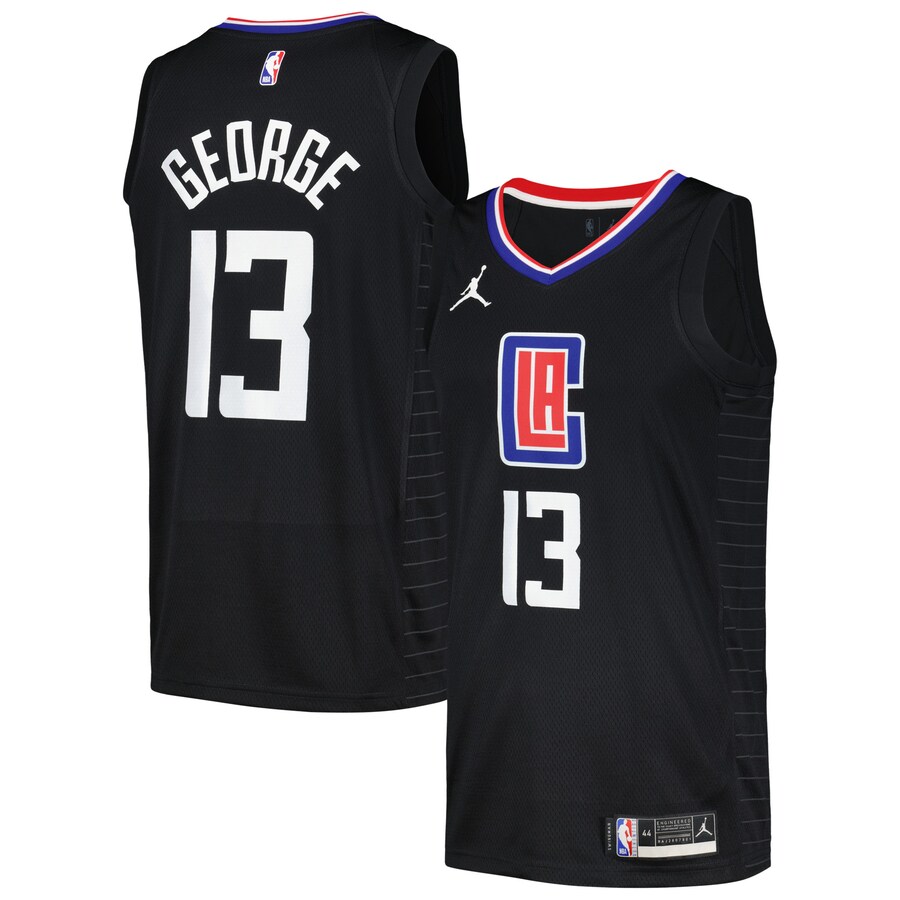 Men's LA Clippers Paul George Jordan Brand Black Swingman Player Jersey - Statement Edition - U-jersey