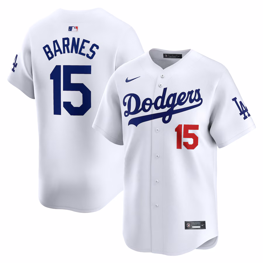 Men's Los Angeles Dodgers Austin Barnes Nike White Home Limited Player Jersey - U-jersey