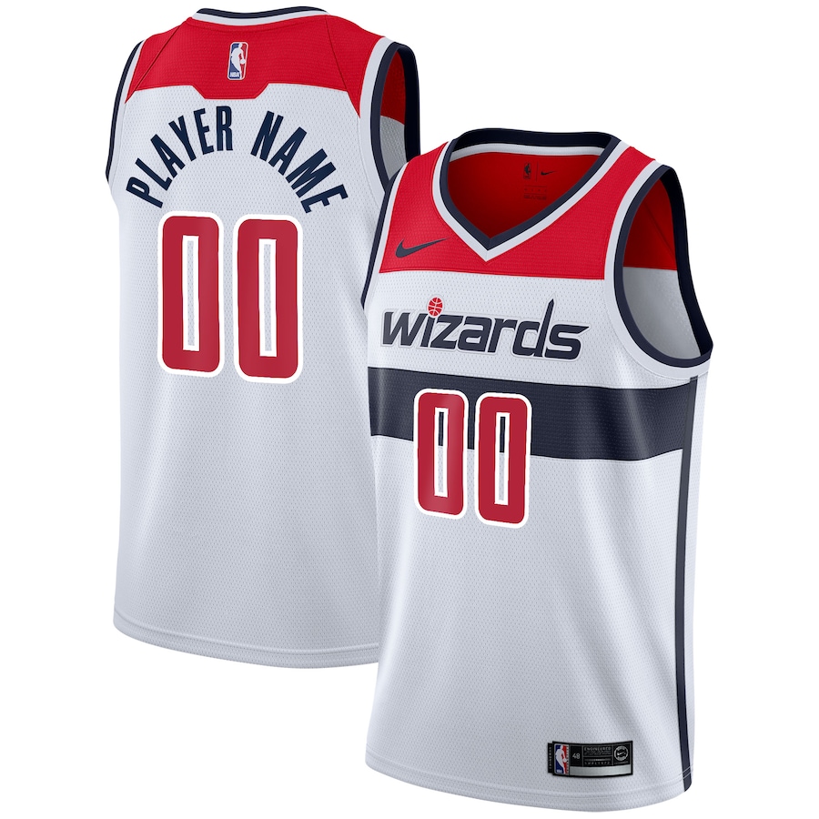 Men's Washington Wizards Nike White 2020/21 Swingman Custom Jersey - Association Edition - U-jersey