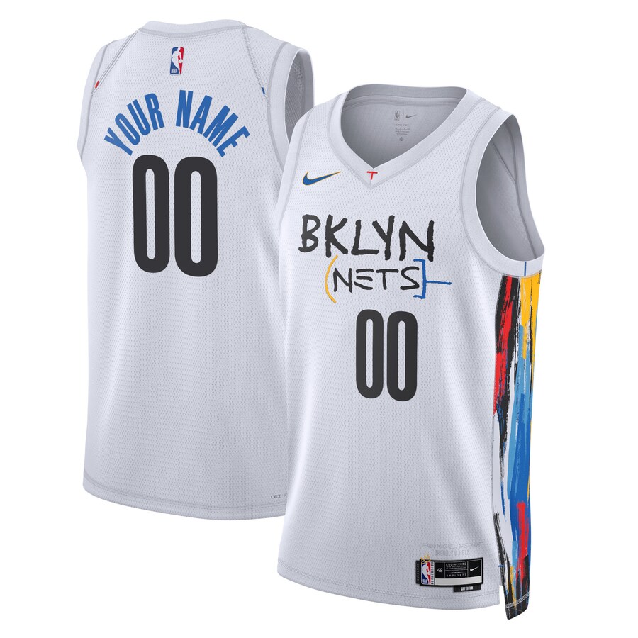 Unisex Brooklyn Nets Nike White 2022/23 Swingman Custom Jersey - City Edition - U-jersey