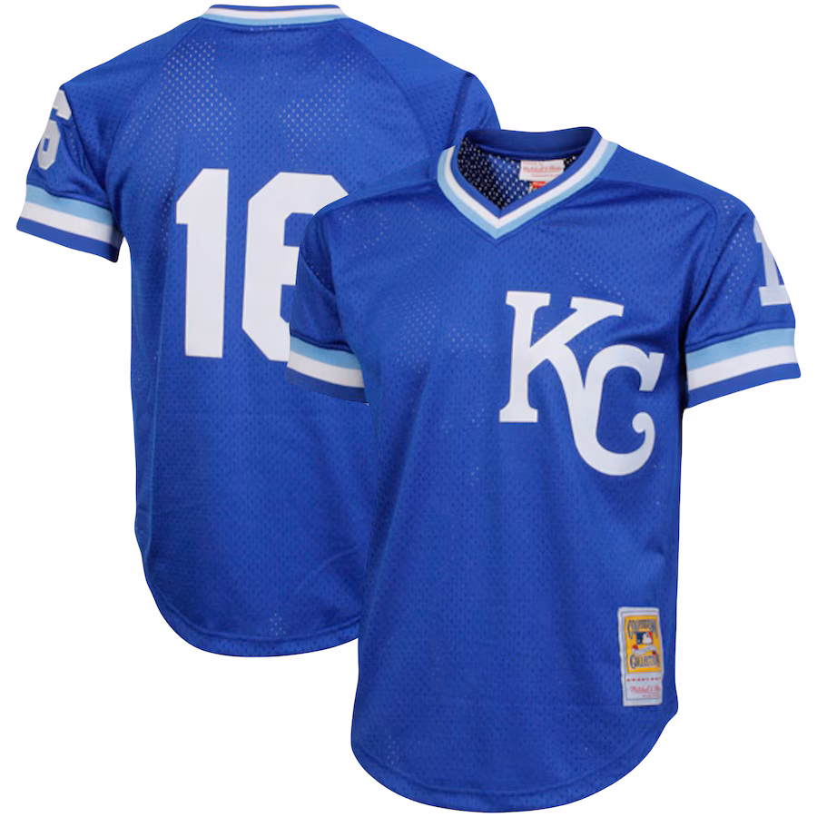 Men's Kansas City Royals Bo Jackson Mitchell & Ness Royal Cooperstown Collection Big & Tall Mesh Batting Practice Jersey - U-jersey