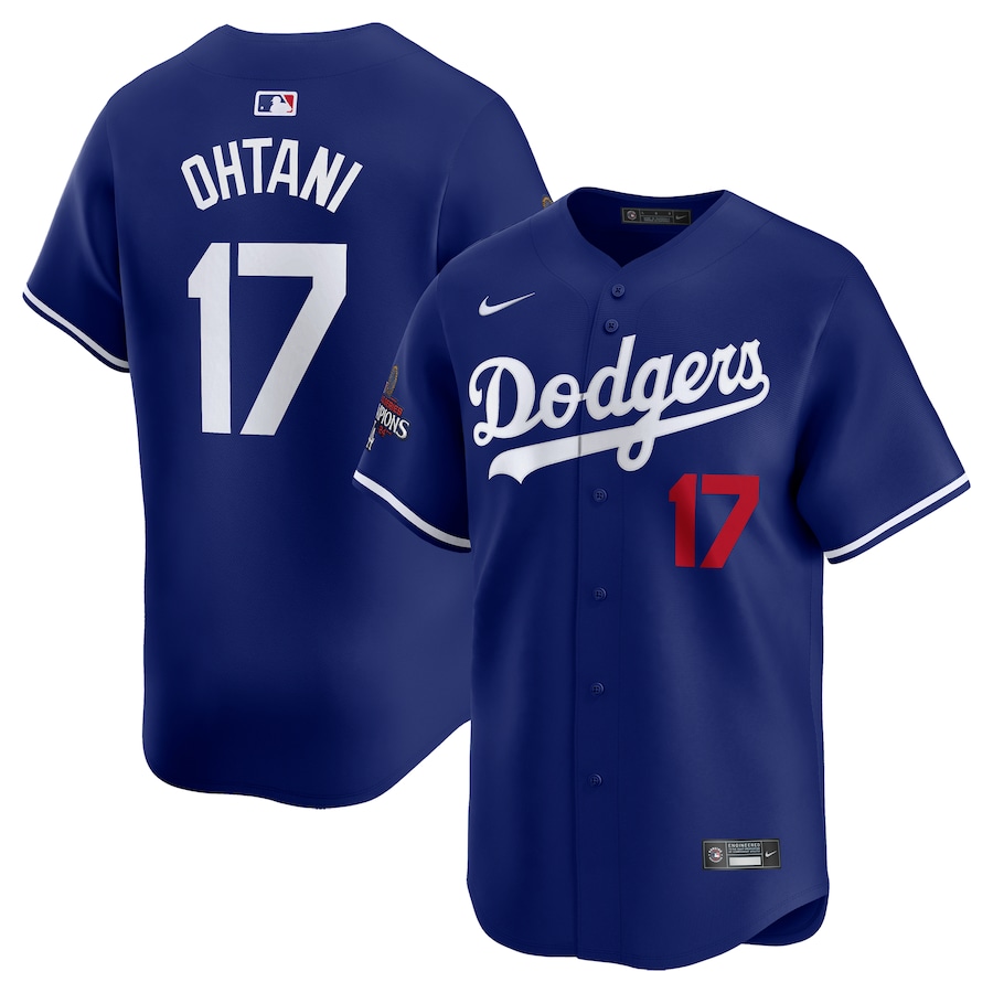 Men's Los Angeles Dodgers Shohei Ohtani Nike Royal 2024 World Series Champions Alternate Limited Player Jersey - U-jersey