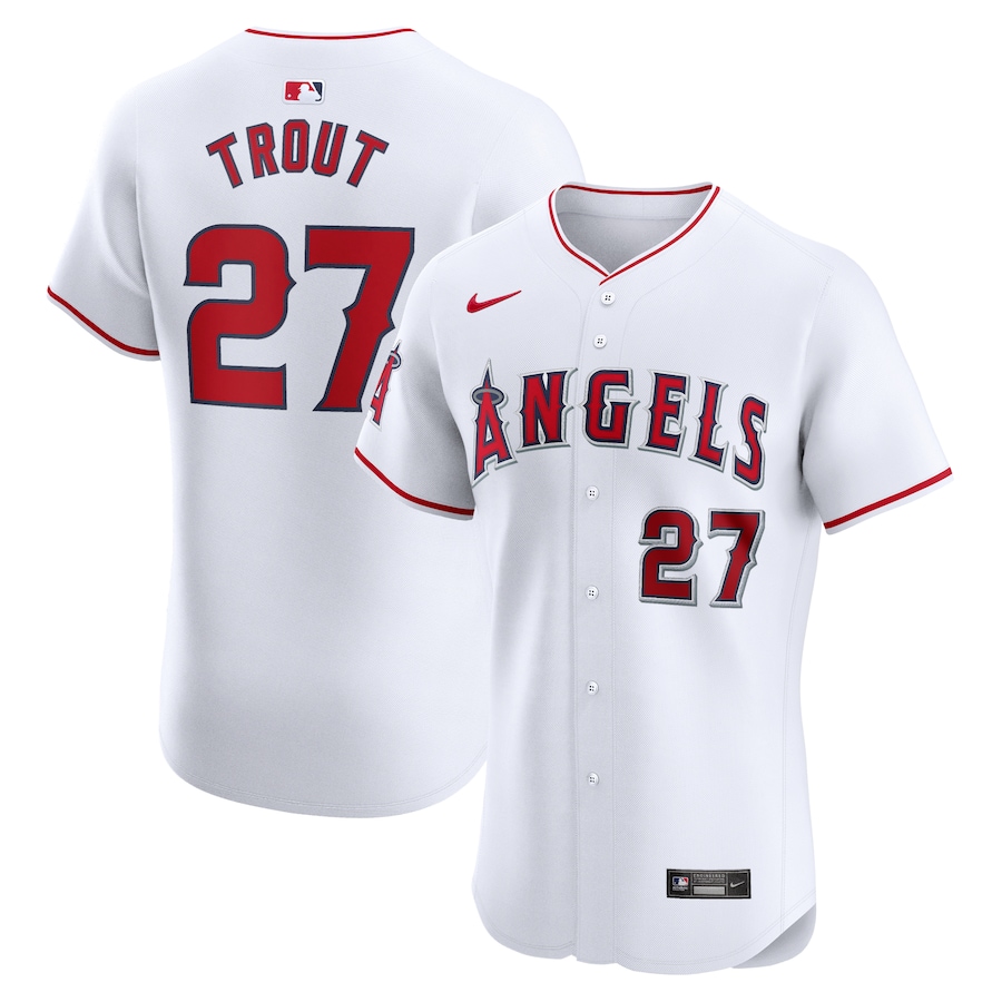 Men's Los Angeles Angels Mike Trout Nike White Home Elite Player Jersey - U-jersey