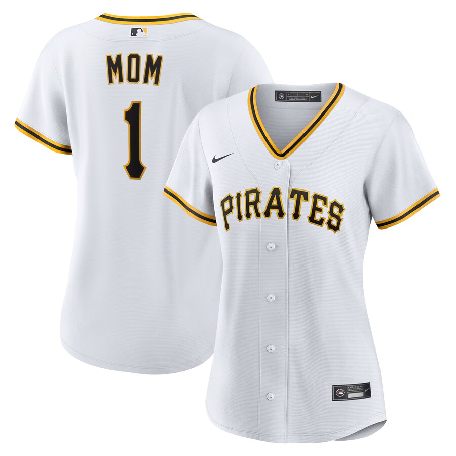 Women's Pittsburgh Pirates Nike White #1 Mom Home Replica Jersey - U-jersey