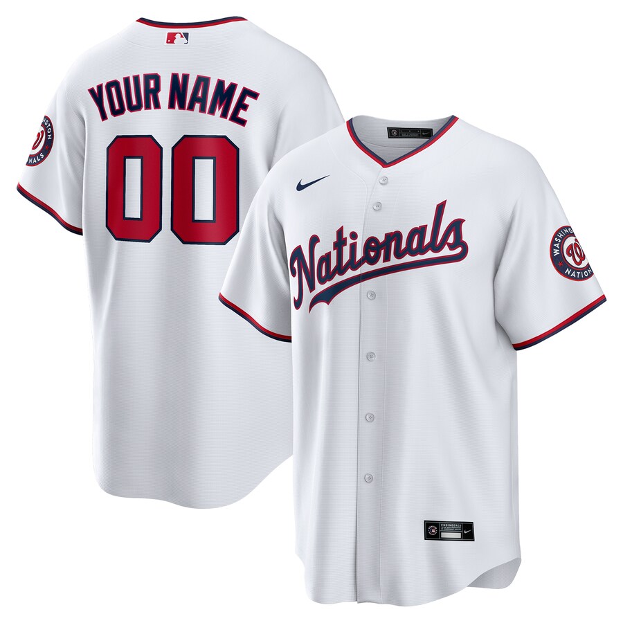 Men's Washington Nationals Nike White Replica Custom Jersey - U-jersey