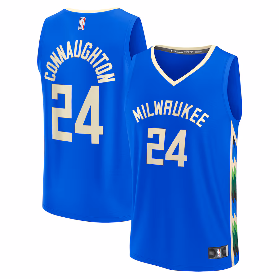 Men's Milwaukee Bucks Pat Connaughton Fanatics Royal Fastbreak Jersey - City Edition - U-jersey